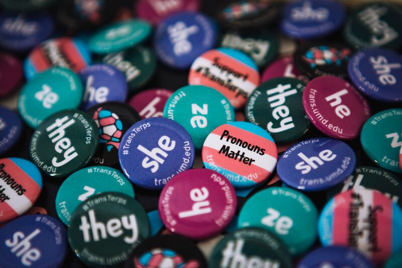 campaign buttons with pronouns