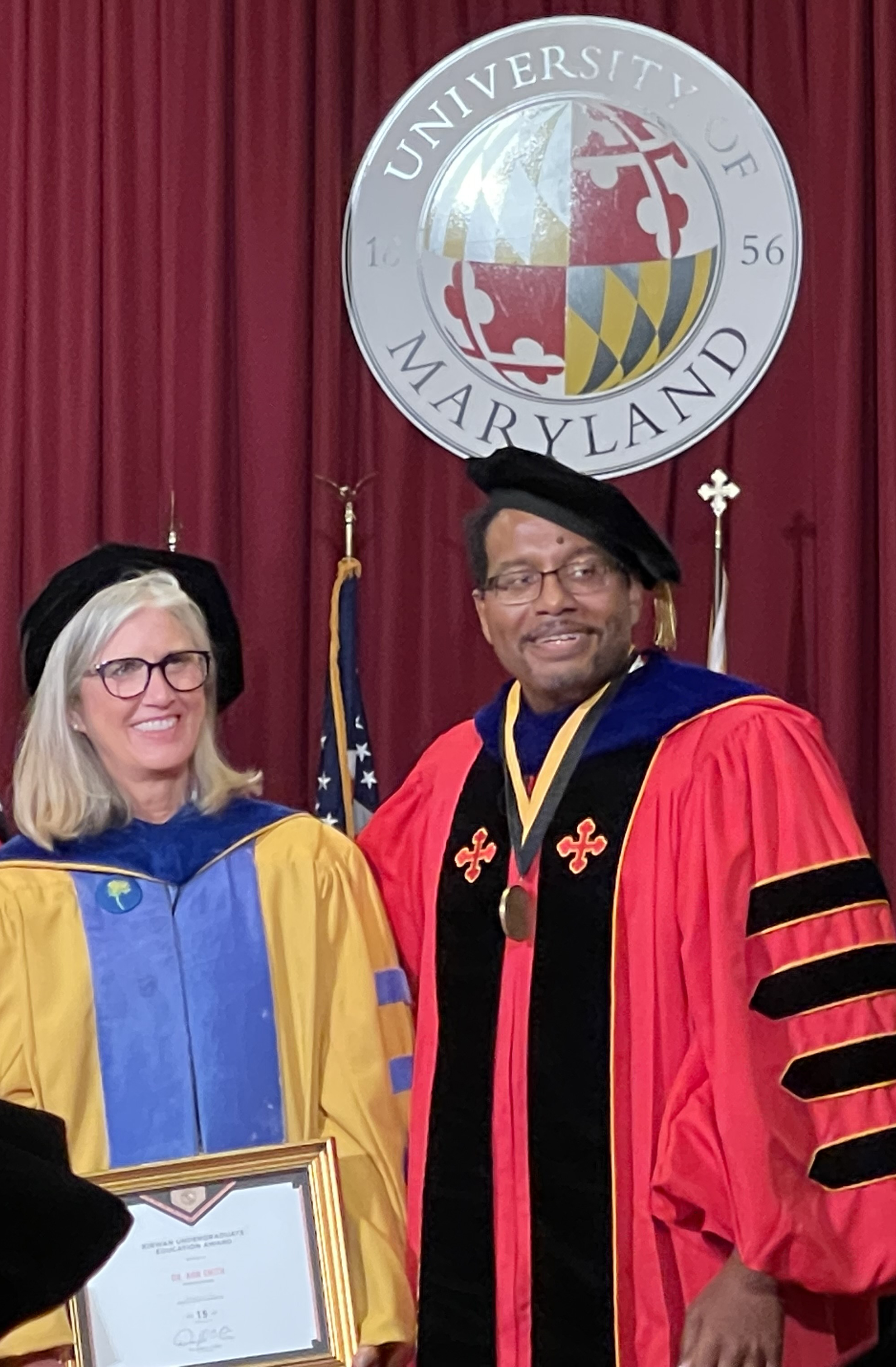 Ann Smith and Presidnet Pines at convocation ceremony