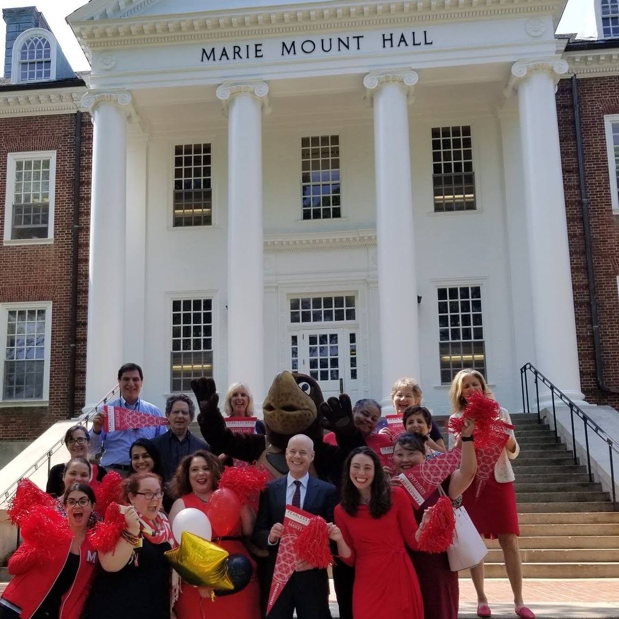 group shot in front of marie mount